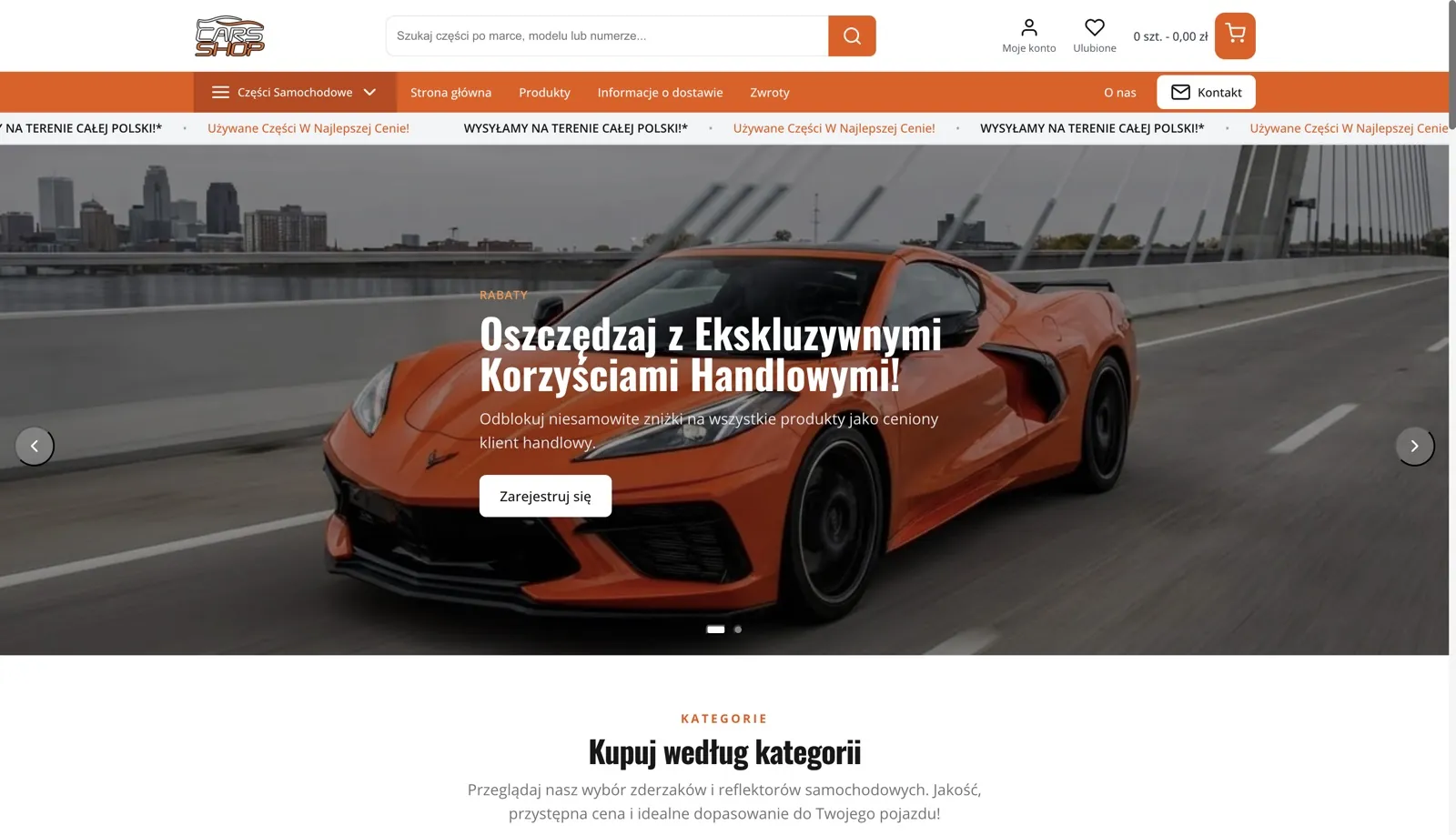 Strona główna sklepu Cars Shop